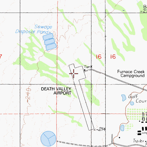 Topographic Map of Furnace Creek Airport, CA