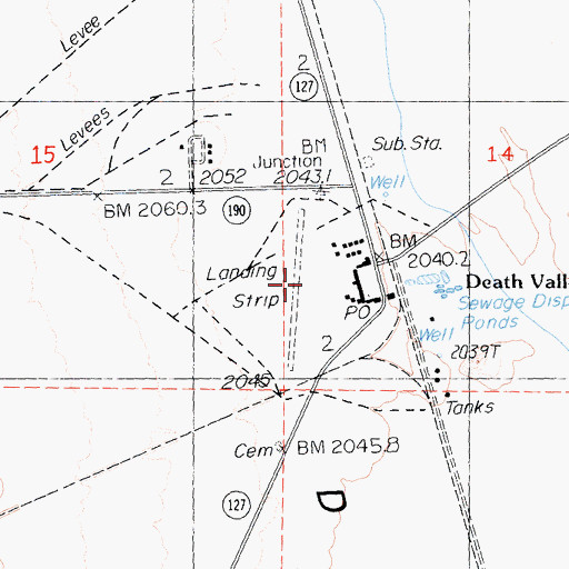 Topographic Map of Amargosa Airport, CA
