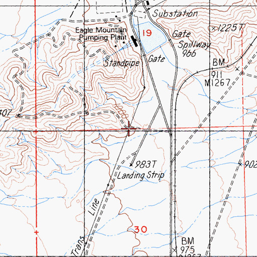Topographic Map of Eagle Mountain Pump Plant Landing Strip (historical), CA