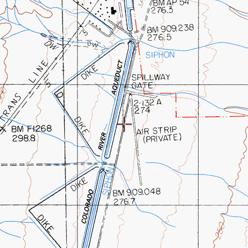 Topographic Map of Iron Mountain Pumping Plant Airport, CA