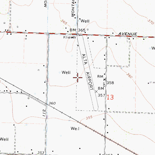Topographic Map of Alta Airport (historical), CA