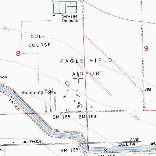 Topographic Map of Eagle Field, CA