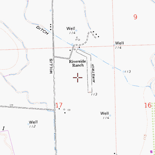 Topographic Map of Willis Ranch Airport (historical), CA