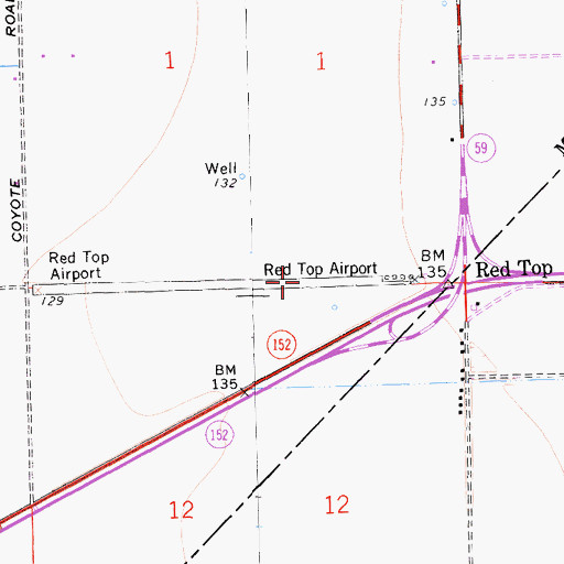 Topographic Map of Emmett Field, CA
