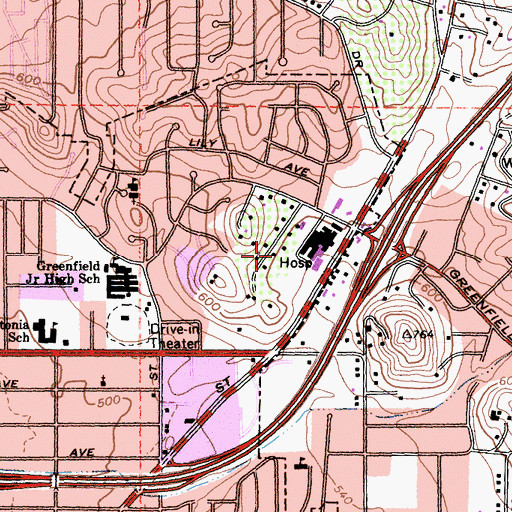 Topographic Map of Scripps Hospital East County Heliport, CA