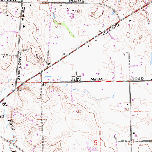 Topographic Map of Sky Way Estates Airport, CA