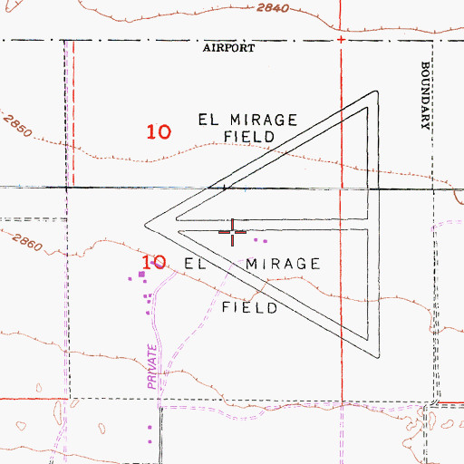 Topographic Map of El Mirage Field Adelanto Airport, CA
