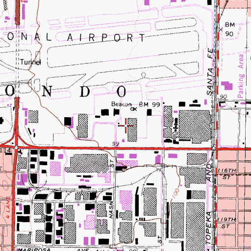 Topographic Map of Kilroy Airport Center Heliport, CA