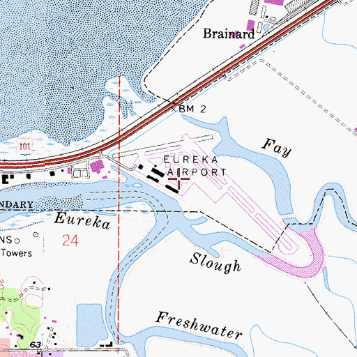 Topographic Map of Murray Field, CA