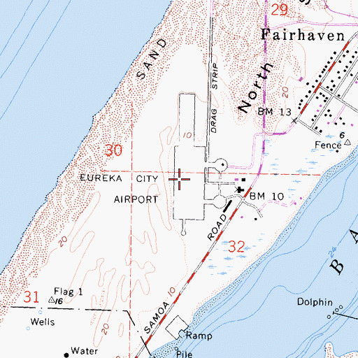Topographic Map of Samoa Field, CA