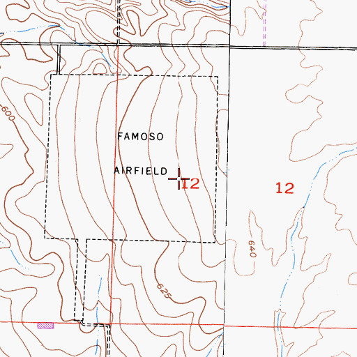 Topographic Map of Poso-Kern County Airport, CA