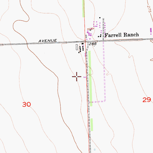Topographic Map of Five Points Ranch Airport (historical), CA