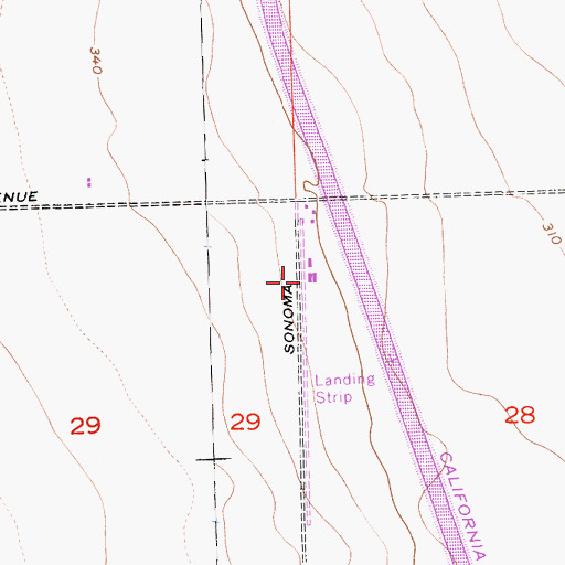 Topographic Map of Agro-West Airport, CA