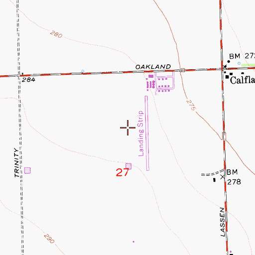 Topographic Map of West Side Field Station Airport (historical), CA