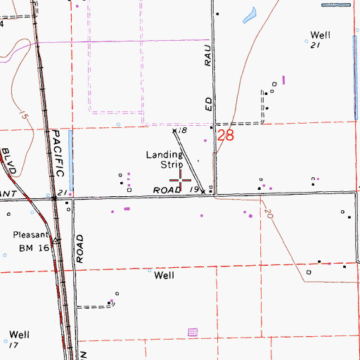 Topographic Map of Flying B Ranch Airport, CA