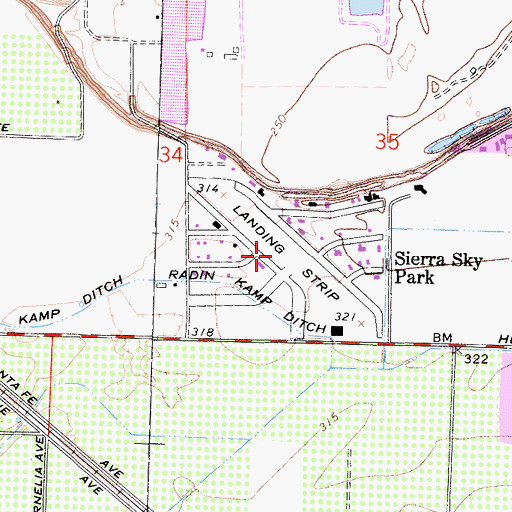 Topographic Map of Sierra Sky Park, CA