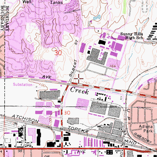 Topographic Map of Hughes-Fullerton Heliport, CA