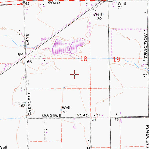 Topographic Map of Flying R Airport (historical), CA
