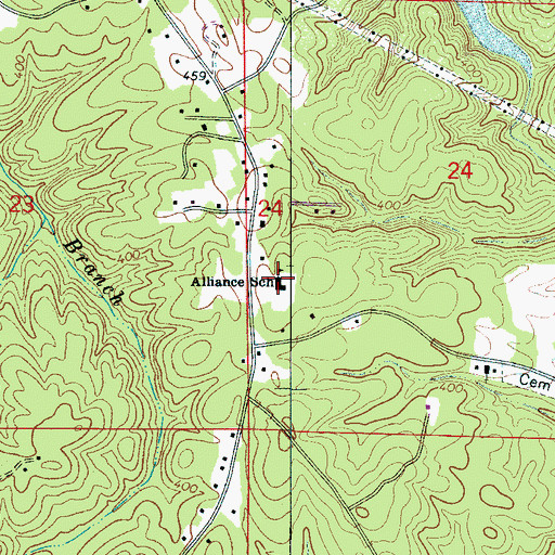Topographic Map of Alliance Elementary School, AL