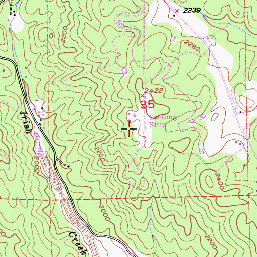 Topographic Map of Dubey Airport, CA