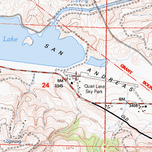 Topographic Map of Quail Lake Sky Park, CA