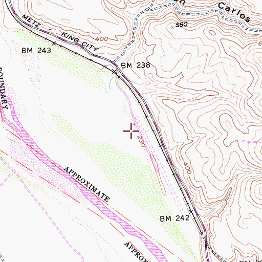 Topographic Map of Metz Airport, CA