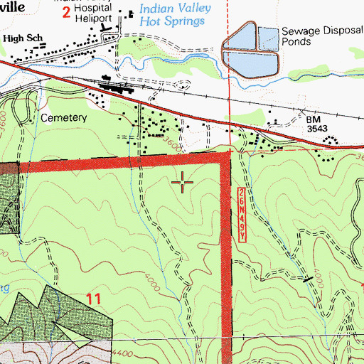 Topographic Map of Indian Valley Hospital Heliport, CA
