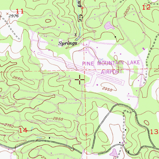 Topographic Map of Pine Mountain Lake Airport, CA