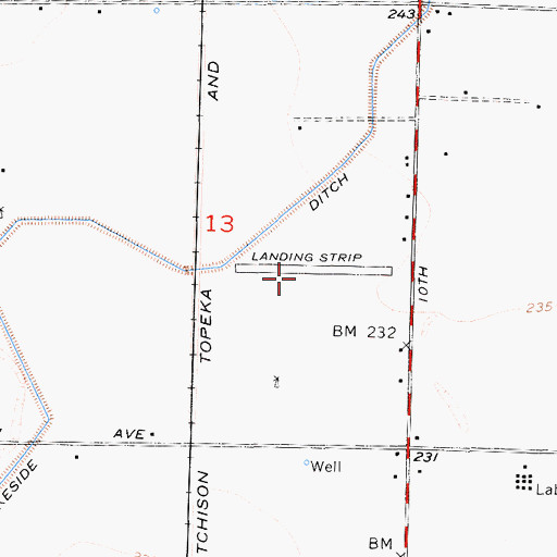 Topographic Map of Blair Strip (historical), CA