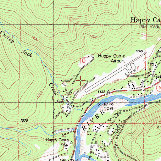 Topographic Map of Happy Camp Airport, CA