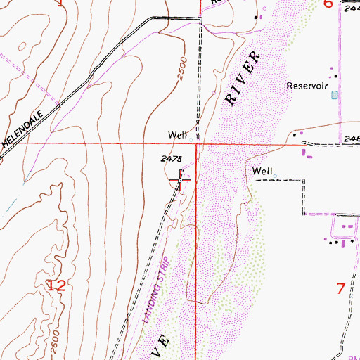 Topographic Map of Palisades Ranch Airport, CA