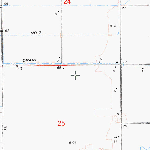 Topographic Map of Ahlem Farms Airport, CA