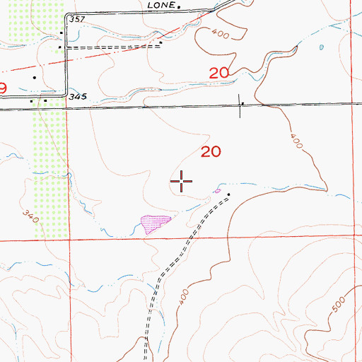 Topographic Map of Christensen Ranch Airport, CA