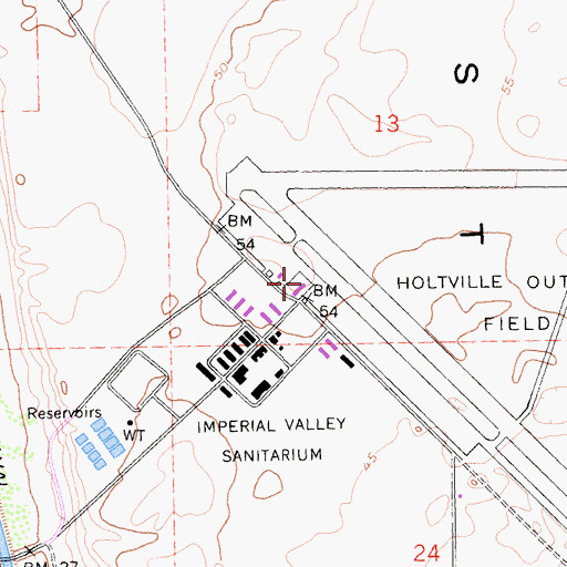 Topographic Map of Holtville Airport, CA