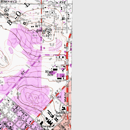 Topographic Map of Civic Center Heliport, CA