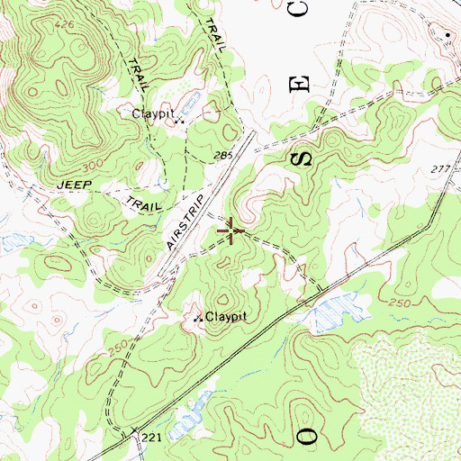 Topographic Map of Ranch Airstrip (historical), CA