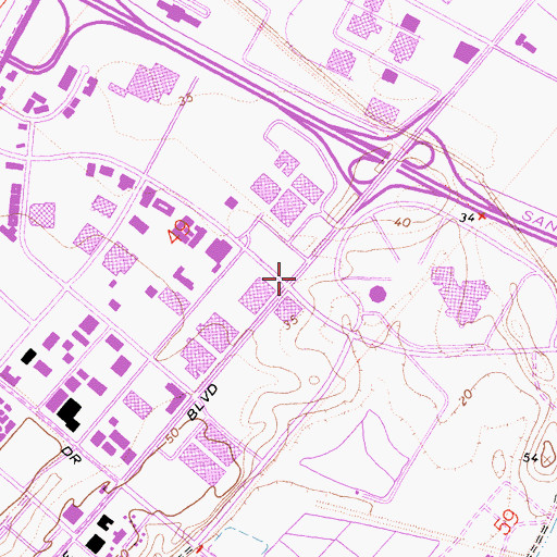 Topographic Map of Park Place Heliport, CA