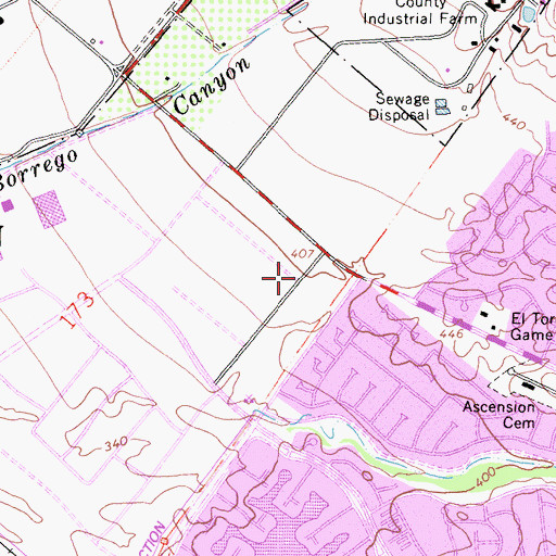 Topographic Map of SCE Saddleback Service Center Heliport, CA