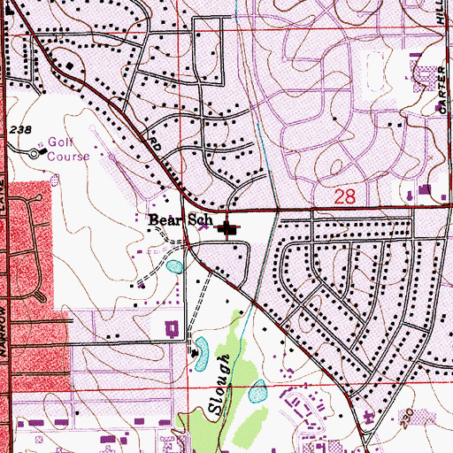 Topographic Map of Bear Elementary School, AL
