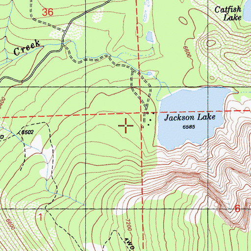 Topographic Map of Jackson Lake Heliport, CA