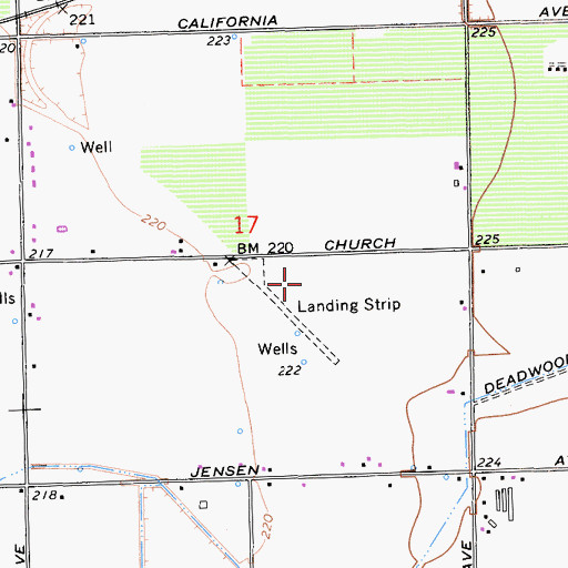 Topographic Map of Bland Field (historical), CA
