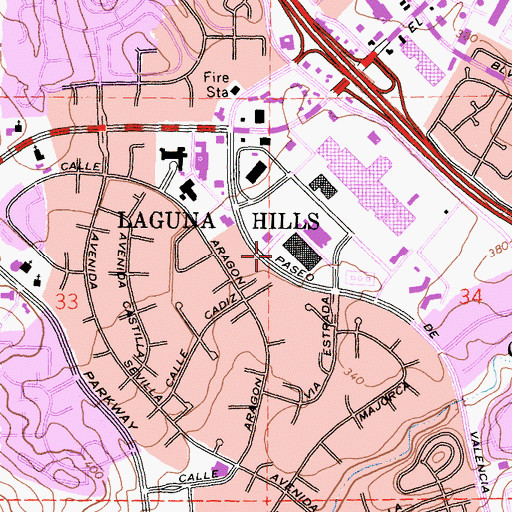 Topographic Map of Saddleback Memorial Medical Center Heliport, CA