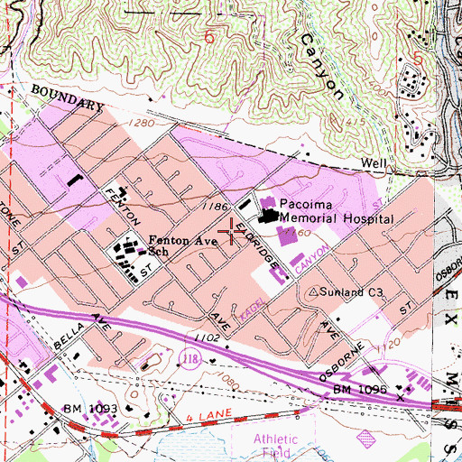 Topographic Map of Lake View Medical Center Heliport, CA