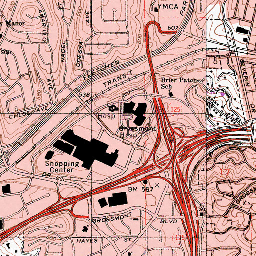 Topographic Map of Grossmont Hospital Heliport, CA