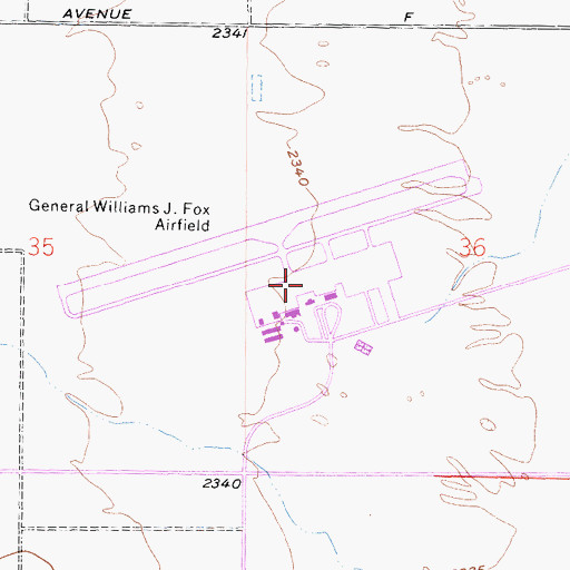Topographic Map of General Wm J Fox Airfield, CA