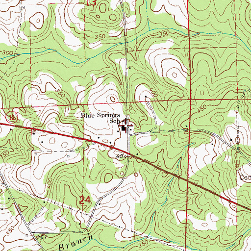 Topographic Map of Blue Springs High School, AL