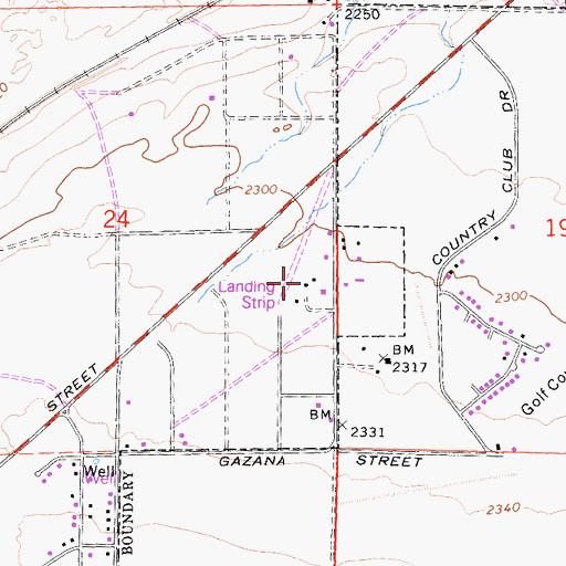 Topographic Map of Depue Airport, CA