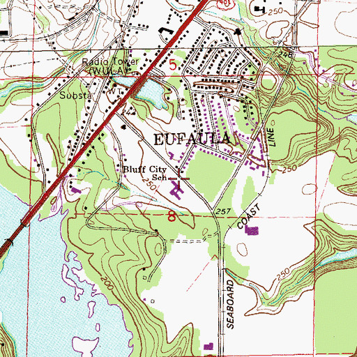 Topographic Map of Bluff City Elementary School, AL