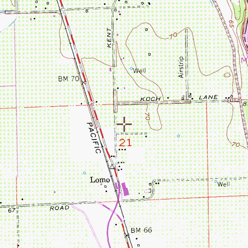 Topographic Map of Lomo Airport (historical), CA