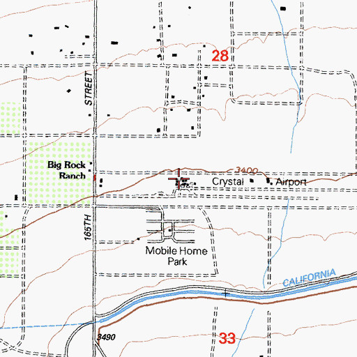 Topographic Map of Crystal Airport, CA
